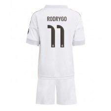 Real Madrid Rodrygo Goes #11 Hemmaställ Barn 2025-26 Korta ärmar (+ Korta byxor)